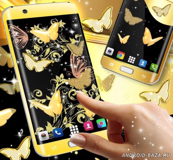 Gold Butterfly LWP скриншот 3