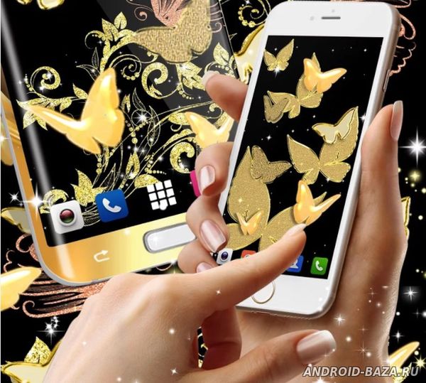 Gold Butterfly LWP скриншот 2