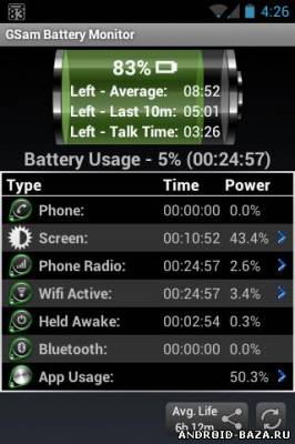 GSam Battery Monitor Pro скриншот 2