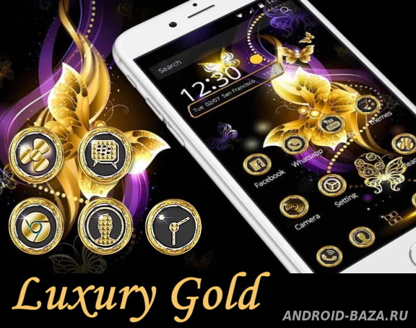 Luxury Gold Butterfly постер