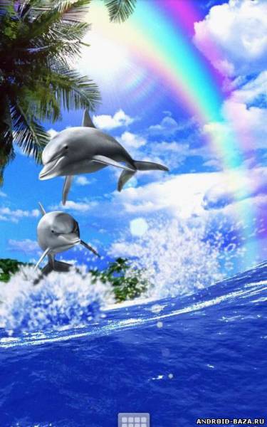 Dolphin Rainbow - живые обои скриншот 3